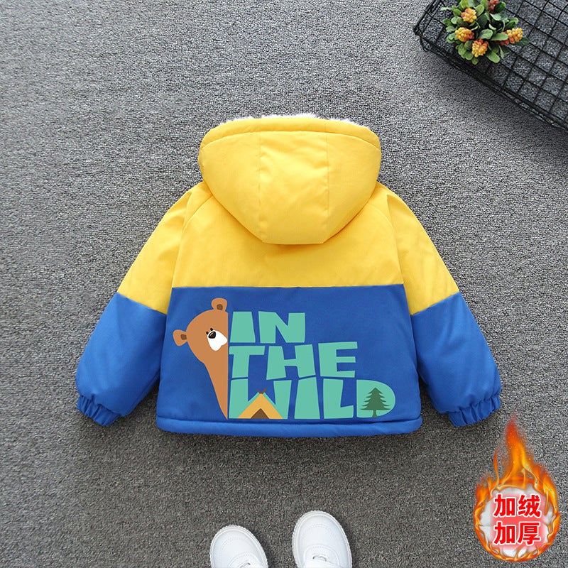 Children'S Winter Fleece-Lined Jacket Boys' Clothes Thickened Warm Cotton-Padded Coat Women'S Baby Cotton-Padded Coat Parker Clothes - Image 1