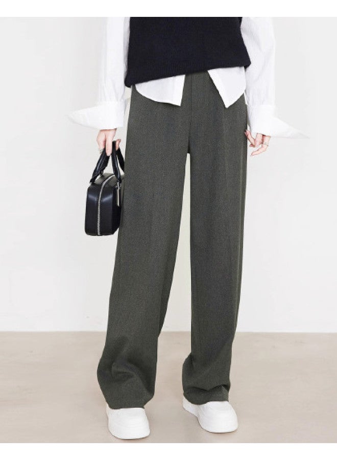 XINYANG Straight-leg Suit Pants With Premium Drape, Women's Floor-length Wide-leg Trousers For Summer 2025, Slim-fit Palazzo Pants - Image 1