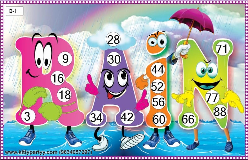 Kitty Partyy تذكرة تامبولا مكتوبة بمناسبة حفلة القطط، 20 تذكرة تامبولا لألعاب العائلة والحفلات - Image 5