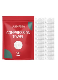 JUE-FISH Jue-Fish Compressed Towel Disposable Portable Face Washing Towel For Business Travel Large Cotton Dry And Wet Use 20pieces  - Image 1