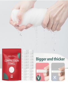 JUE-FISH Jue-Fish Compressed Towel Disposable Portable Face Washing Towel For Business Travel Large Cotton Dry And Wet Use 20pieces  - Image 2