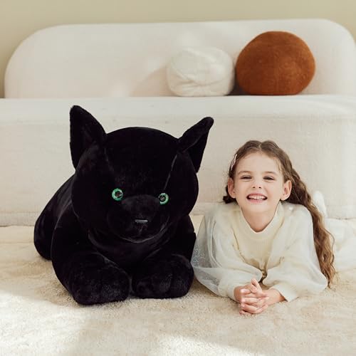 IKASA Black Cat Stuffed Animals Plush ToysGiant Big Large Jumbo Soft Toy30 Cute Huge Size Fluffy Plushy Fat PlushieGifts for Kids - Image 5