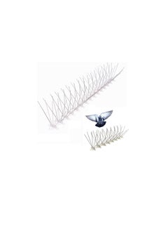 Generic 50cm Bird Spikes Strips with Stainless Steel Deterrent Spikes 360 Degrees Acrylic Flexible Base Cover Great Defenders for Flat or Curved Surface Pack of 25  - Image 1