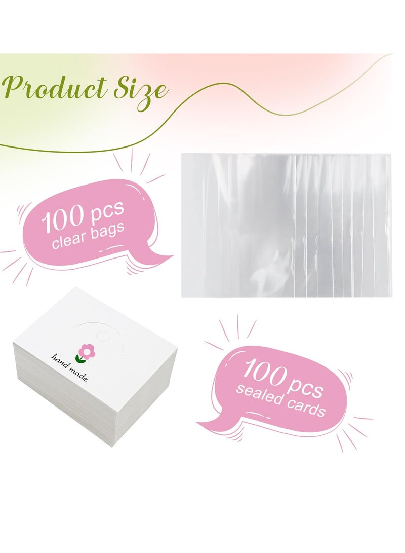 إكسفور Car Coaster Packaging, Include 100 Pcs Sublimation Car Coasters Cards and 100 Pcs Self-Adhesive Bags, for Bracelet, Car Coaster, Keychain, Display Cards for Selling, 3.9'×3.14'' - Image 2