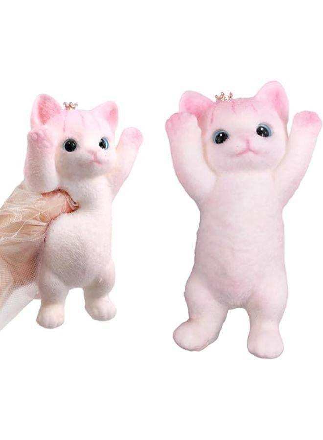 Big Hand Painted Cat Squishy Toys Large Cute Ultra Soft Kitty Squeeze Fidget Toys for Stress Relief Squishies Sticky Animal Toys for Adults Kids,Decompression Sensory