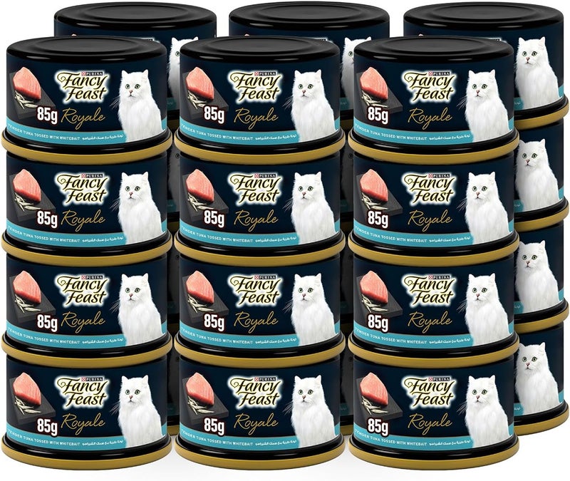 Fancy Feast Purina Fancy Feast Royale Tender Tuna and Whitebait Wet Cat Food Can, 24x85g - Image 1