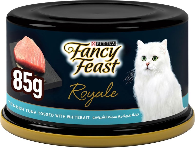 Fancy Feast Purina Fancy Feast Royale Tender Tuna and Whitebait Wet Cat Food Can, 24x85g - Image 2