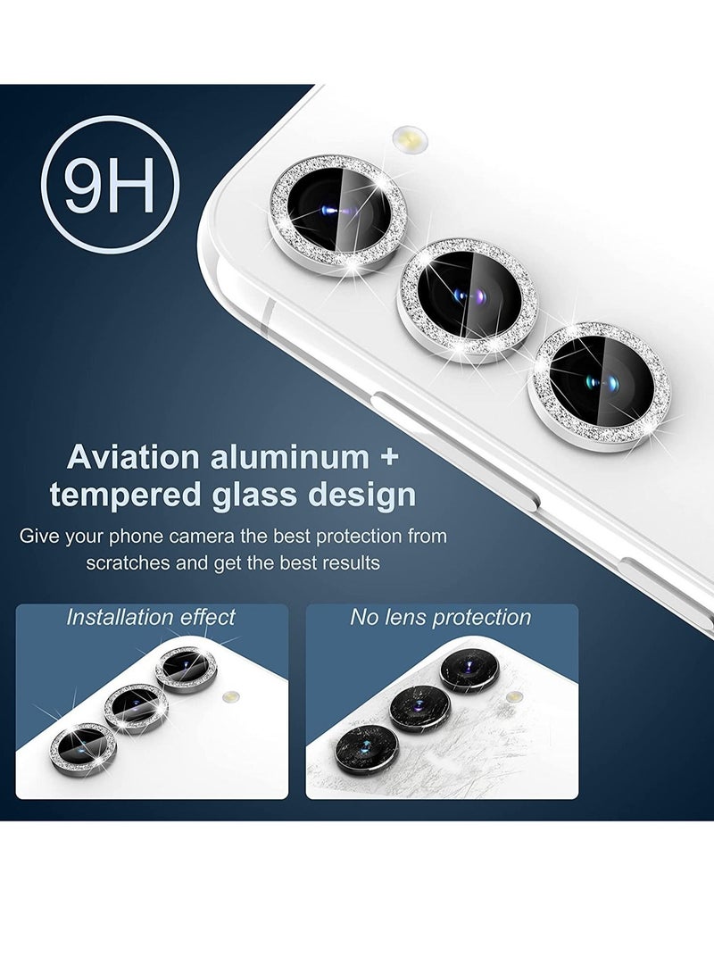 ELTRAZONE [3+3 PCS] for Samsung Galaxy S23/ S23 Plus Camera Lens Protector, Premium Tempered Glass Glitter Camera Lens Protector - Image 4