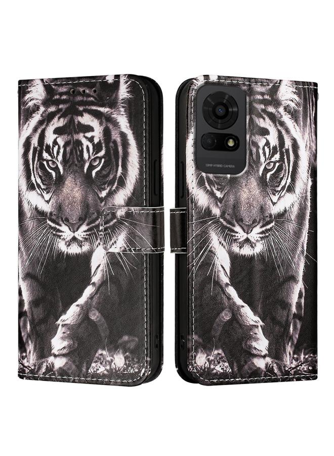 erorex Case For TCL 50 LE 5G Colored Drawing Pattern Plain Weave Leather Phone Case  - Image 2