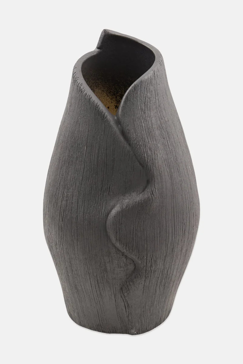 Muy Mucho Ceramic Decorative Vase, Charcoal