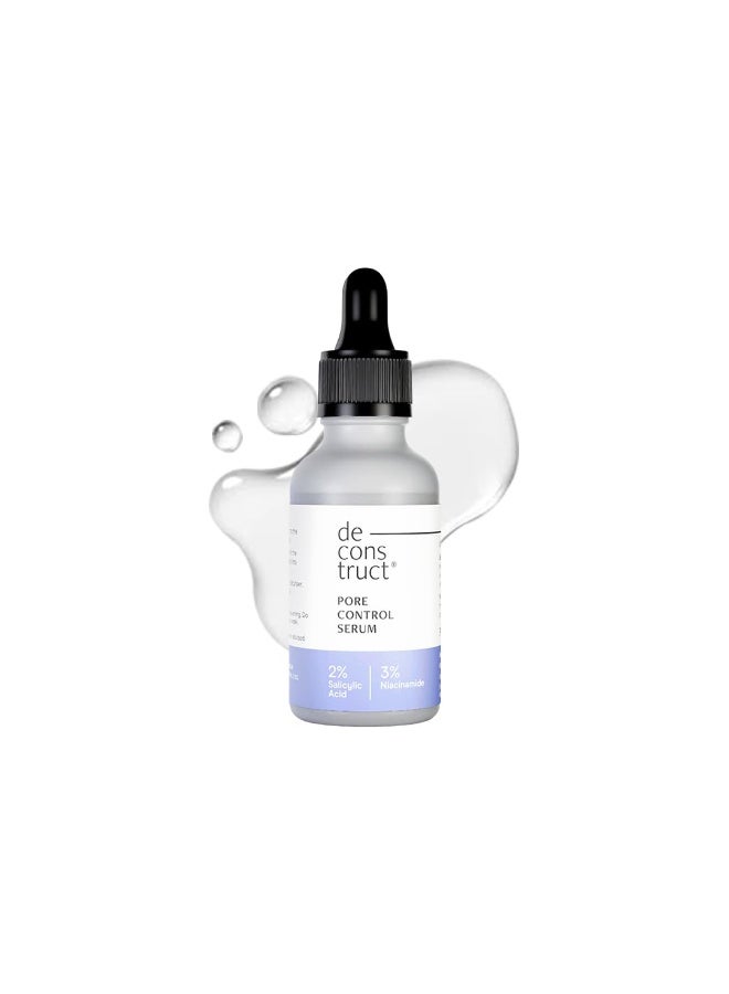 Deconstruct Pore Control Face Serum |2% Salicylic Acid 3% Niacinamide Serum For Acne, Acne Marks, Open Pores & Blackheads | Controls Oil | Beginner Friendly | 30ml - Image 1