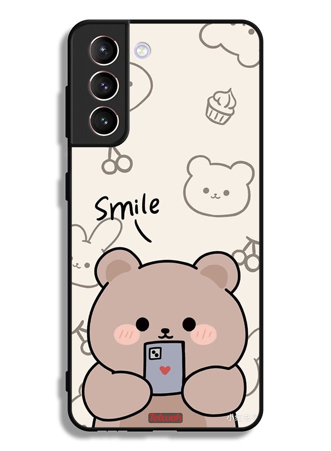 Tolwak Samsung Galaxy S21 Plus 5G Protective Case Cover Smile Bear Art - Image 3
