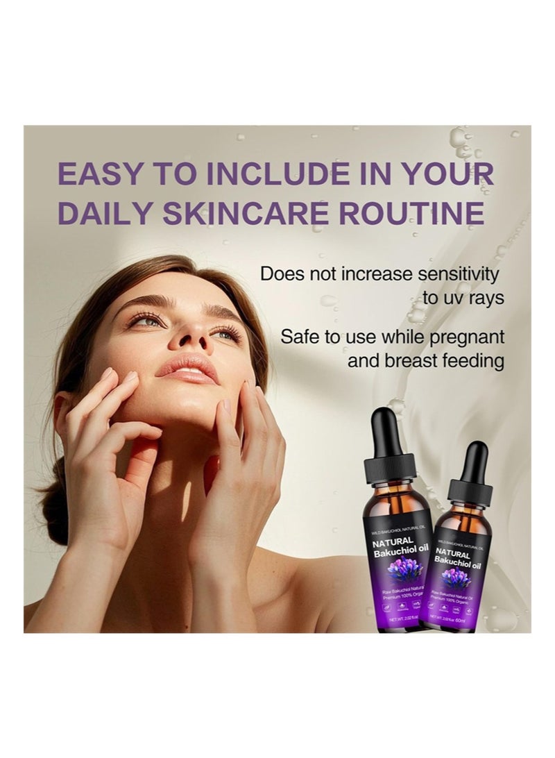 وايلد سيروم الريتينول بزيت الباكوتشيول الطبيعي بديل للوجه: زيت الباكوتشيول مع فيتامين ب5 وحمض الهيالورونيك بنسبة 2% يقلل من البقع السوداء مناسب للنساء والرجال - Image 5