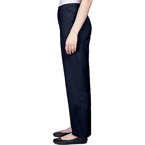 Alfred Dunner Womens Soft Twill Mid-Rise Regular Fit Straight Leg Regular Length Casual Pant Navy Size 8 - Image 5