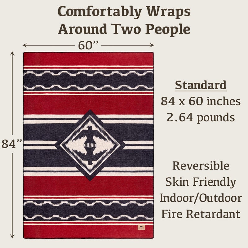 Chubbuck Authentic Chubbuck 100% Wool Blanket Camping (60" x 84") - Large Warm Blankets for Camping, Emergency, Outdoor Concerts and Home Use - Fire Retardant Blanket, Soft and Warm Blankets for Winter (Navigator) - Image 2