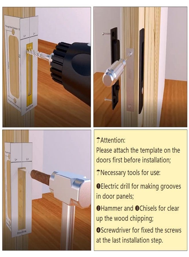 CCJH Bronze Sliding Door Lock - Invisible Locks for Wooden Doors (Bronze) - Image 5