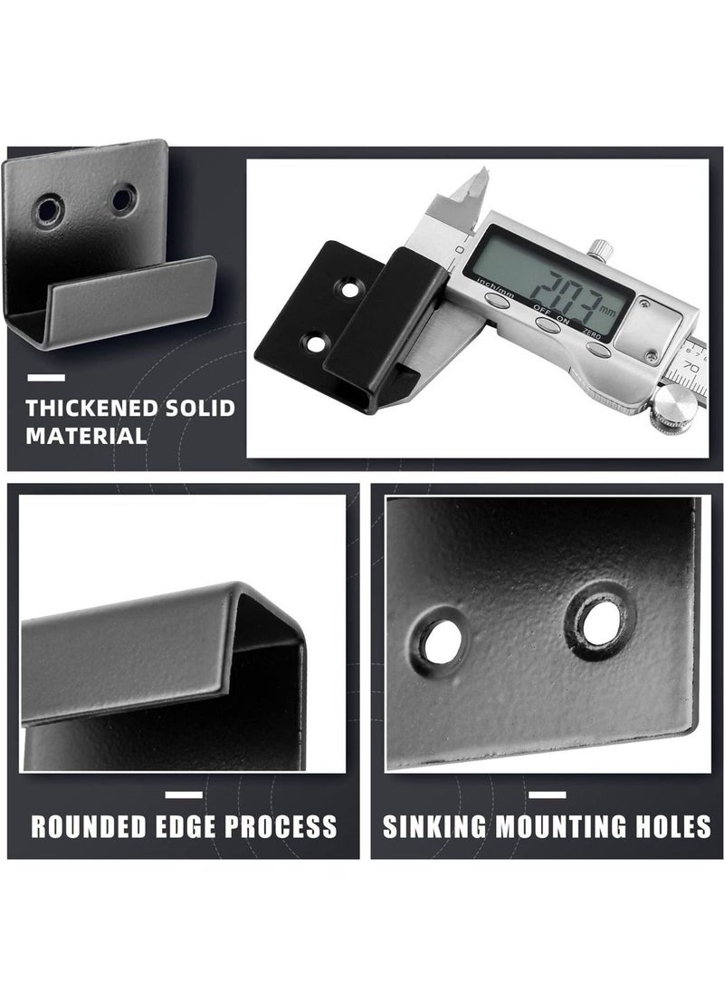 SYOSI Stainless Steel Wall Mount Brackets Hooks, Set of 10, Heavy Duty Tile Hangers for Mirrors, Picture Frames, and Ceramic Wall Displays, Medium Size, Black  - Image 2