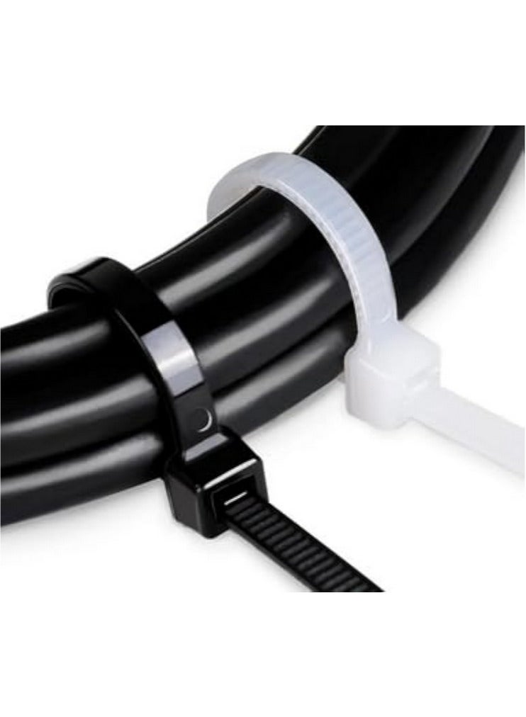 Black Cable Tie 4.8mm Thick Strong and Flexible Plastic for All Purposes (Black, 50cm Length)