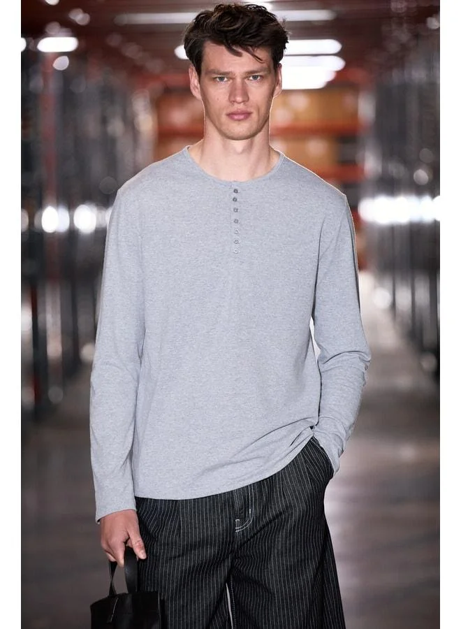 GRIMELANGE BOHINJ Men's Soft and Organic Cotton Classic Collar Buttoned Long Sleeve Grimelanj T-Shirt.