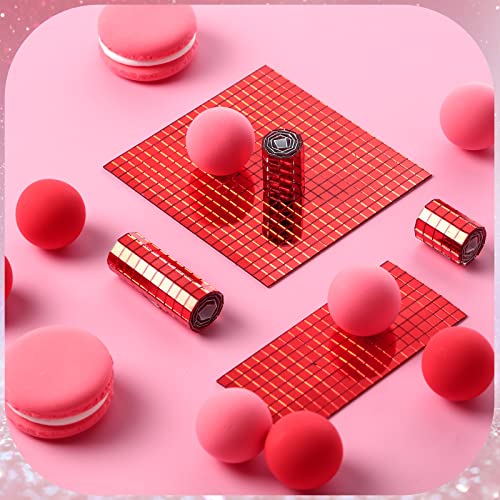 Romooa Self-Adhesive Disco Mirror Tiles Mosaic Tiles for DIY Craft Projects, 5 x 5 mm(Red,7200 Pieces) - Image 5