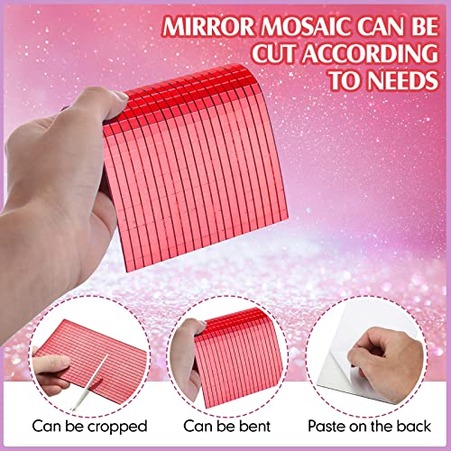 Romooa Self-Adhesive Disco Mirror Tiles Mosaic Tiles for DIY Craft Projects, 5 x 5 mm(Red,7200 Pieces) - Image 4