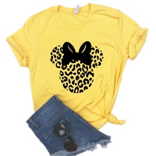 Leopard print mouse head print womens T-shirt cotton casual fun T-shirt womens top 2023Temu Yellow - pzsku/ZF482CFED4557D8032844Z/45/1746213213/192f8756-b5c0-4a7a-b4b2-11431ad86337