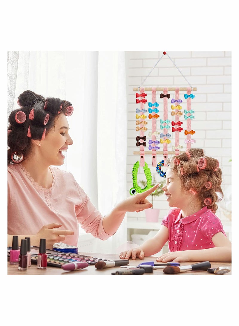 Hair Bow Holder Organizer for Girls, Headbands & Hair Clips Storage Display (Set of 2)
