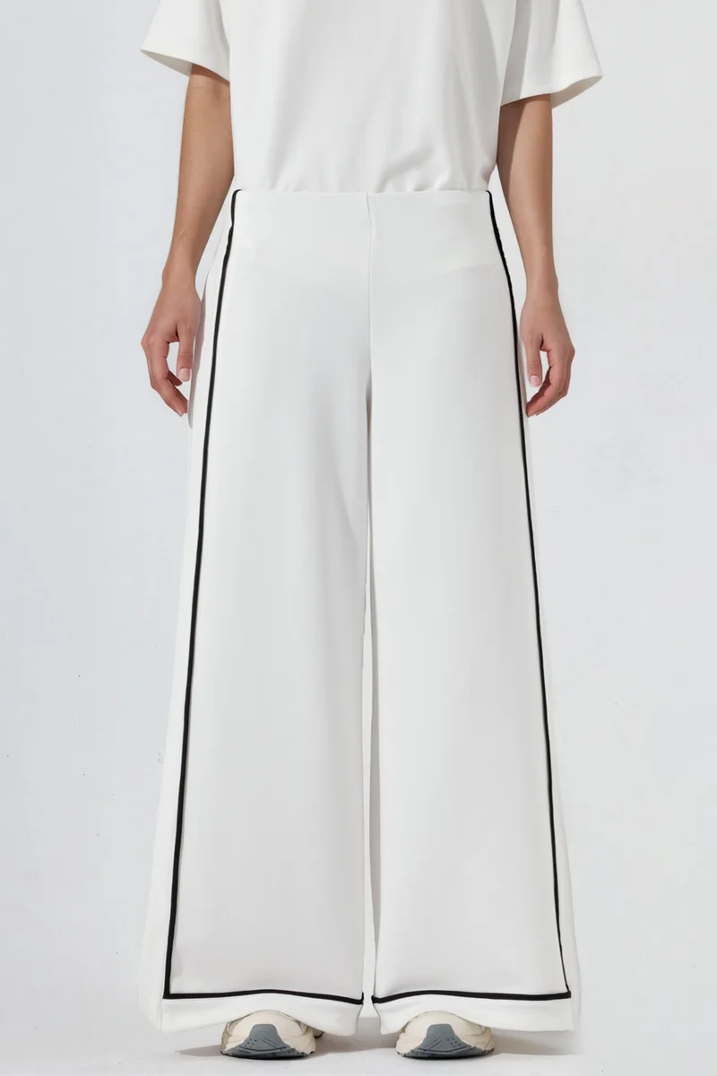 هيكاب Contrast Binding Detail Modal Touch Wide Leg Pants
