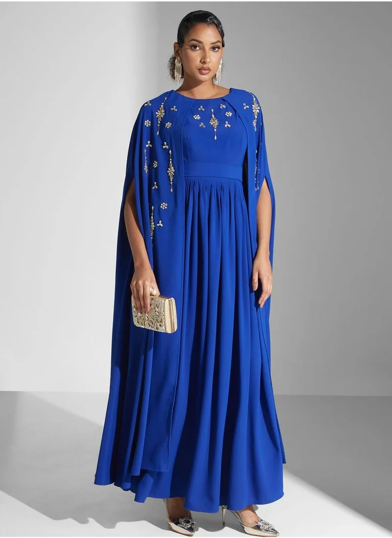 Yaser albik Embroidered Embellished Dress