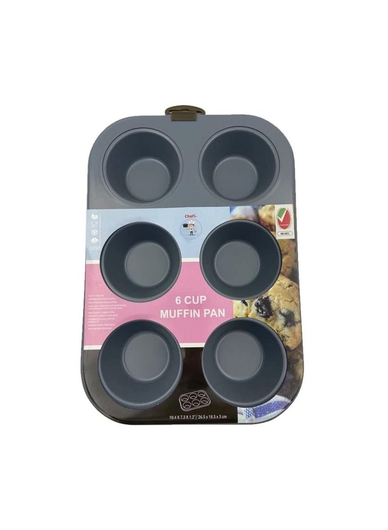Chefi 6cup Muffin Pan 26.5x18.5x3cm - Image 3