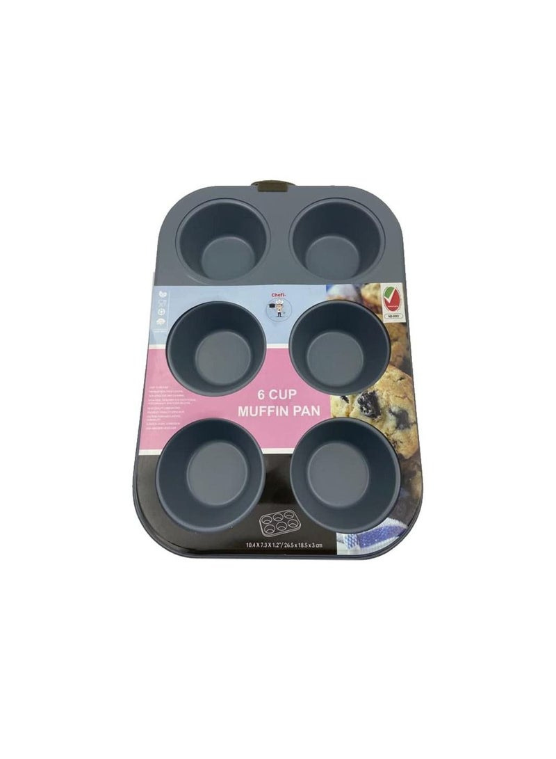 Chefi 6cup Muffin Pan 26.5x18.5x3cm - Image 4