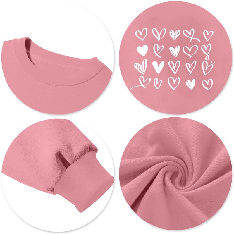 CAZYCHILD Valentines Day Women Shirt : Love Heart Graphic Long Sleeve Valentine Pullover Tops Casual Valentines Gifts - Image 5