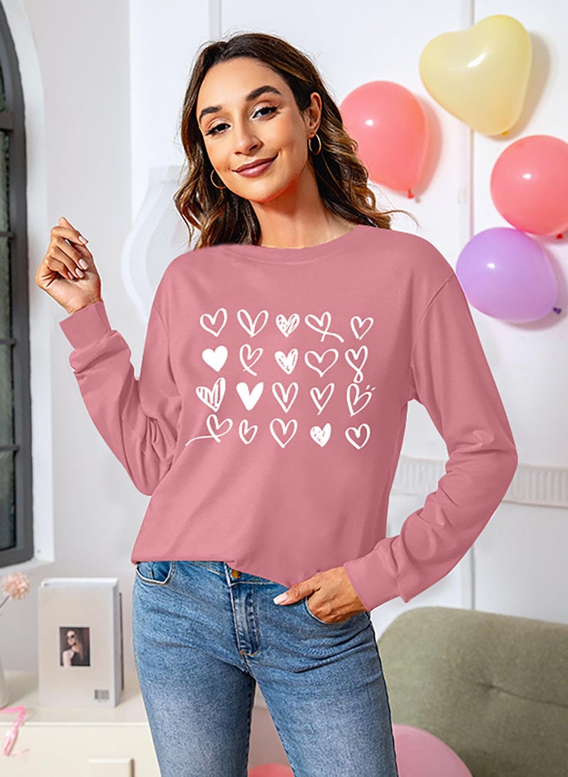 CAZYCHILD Valentines Day Women Shirt : Love Heart Graphic Long Sleeve Valentine Pullover Tops Casual Valentines Gifts - Image 2