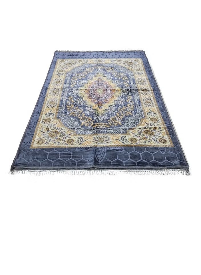 Cady One Premium velvet rug, soft and quilted with beautiful 3D patterns, made of high quality materials, floor seating mat for trips, camping, hiking, and the countryside, luxurious rug, size 230 x 160 cm - Image 1