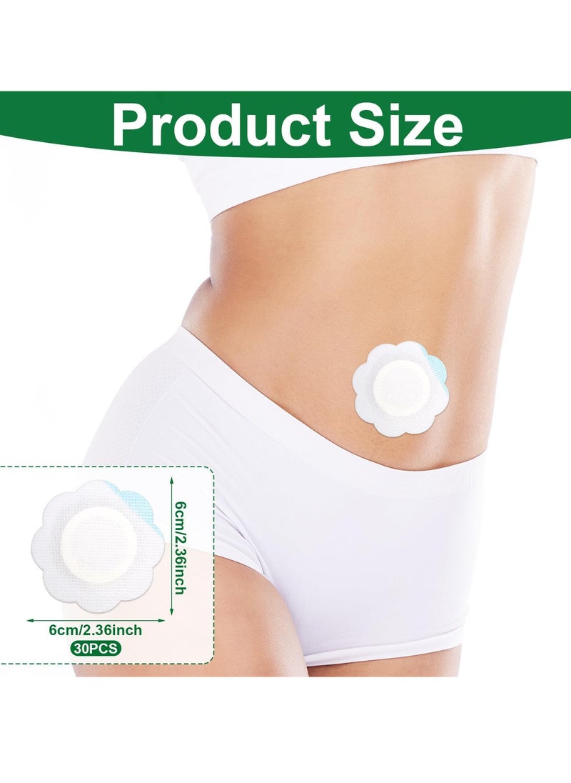 VIUAUAX 30pcs Castor Oil Pack Wrap for Belly Button, Self-Adhesive Disposable Castor Oil Belly Button Wrap Pads Spunlace Cloth Highly Absorbent Organic Cover Compress Patches No Wash (Oil Not Included)  - Image 2