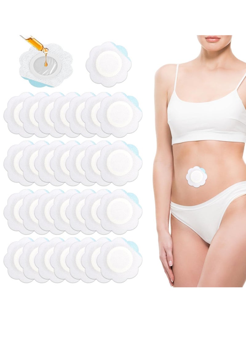 VIUAUAX 30pcs Castor Oil Pack Wrap for Belly Button, Self-Adhesive Disposable Castor Oil Belly Button Wrap Pads Spunlace Cloth Highly Absorbent Organic Cover Compress Patches No Wash (Oil Not Included)  - Image 1