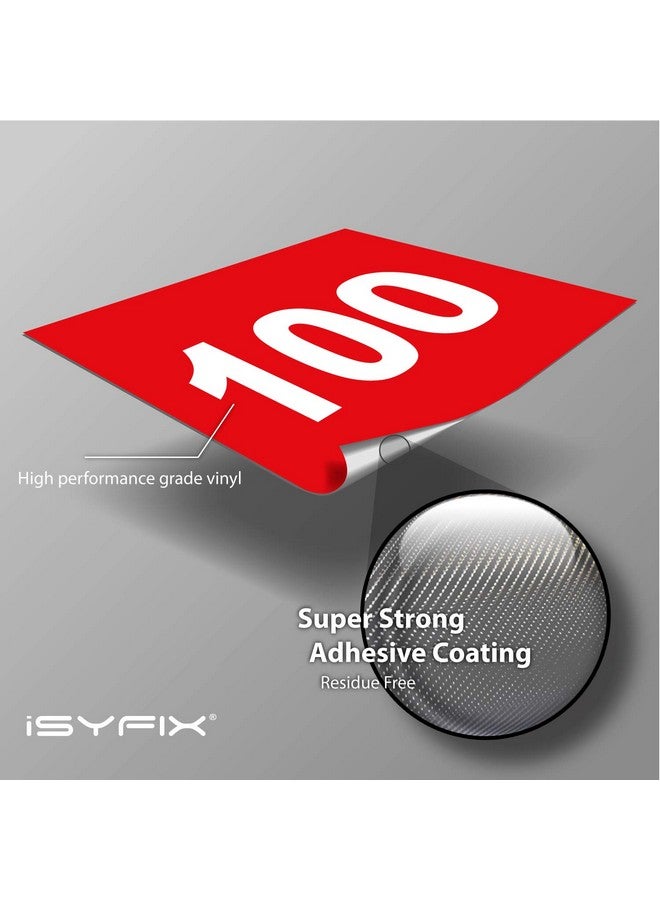 iSYFIX Red Consecutive Number Stickers - 1 To 100, 2-Inch, 1 Set - Vinyl Self Adhesive Premium Decal, Ideal For Inventory, Storage, Organizing, Boxes, Bins, Toolbox, Lockers & More, Indoor/Outdoor  - Image 3