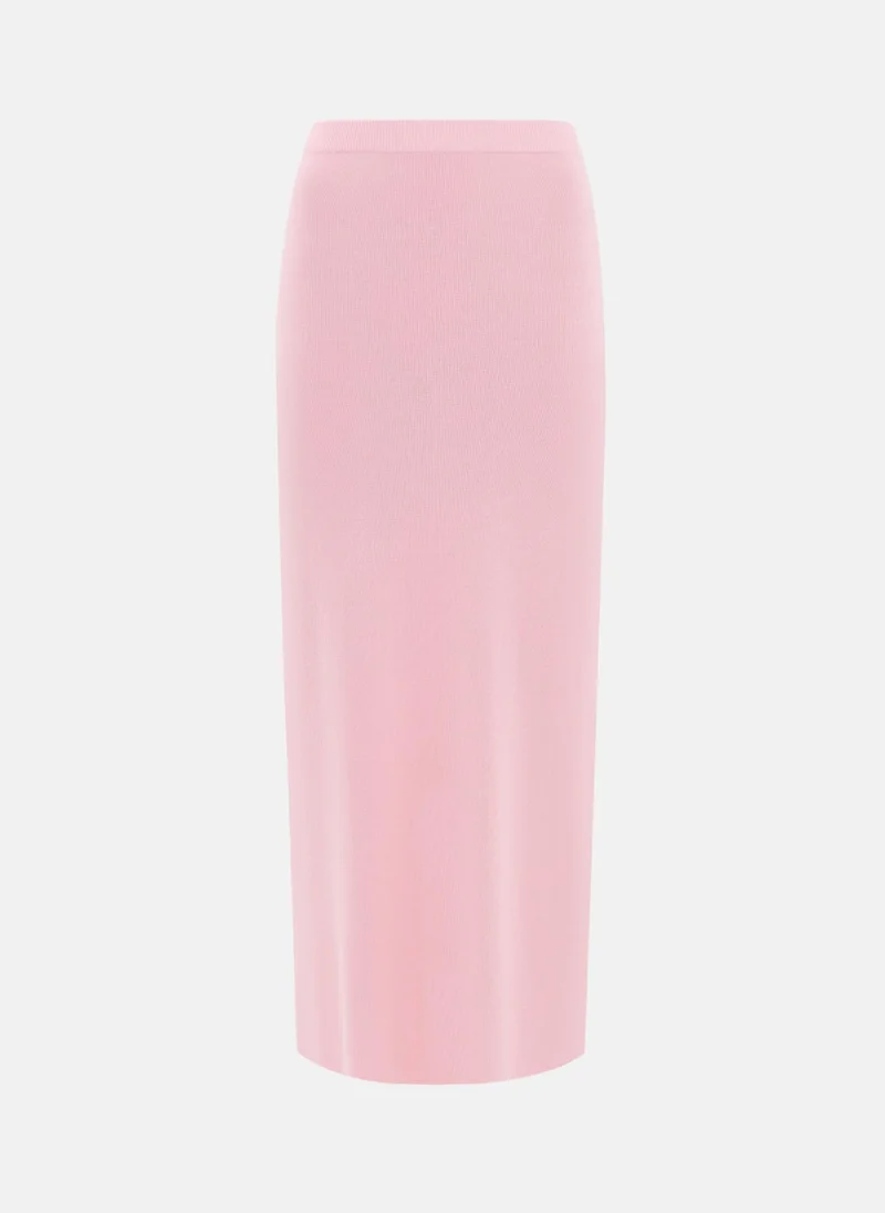 Lichi Monochrome knitted jersey maxi skirt