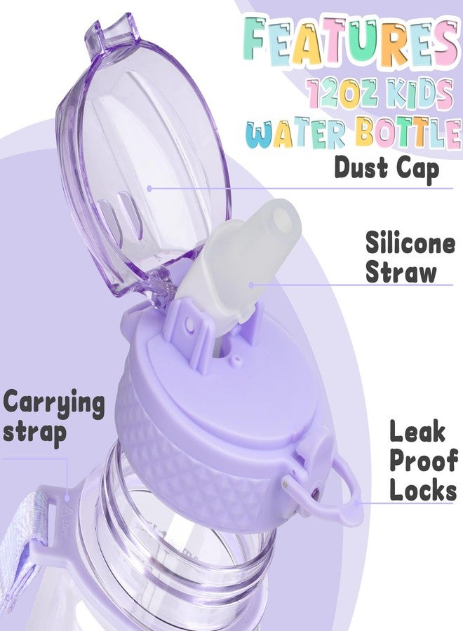 OLDLEY 17oz Kids Water Bottle for school Girls Boys, Motivational Water Bottles With Silicone Straw, Leak-Proof Tritan BPA-Free, Reusable water bottles for kids, Amethyst - Image 4
