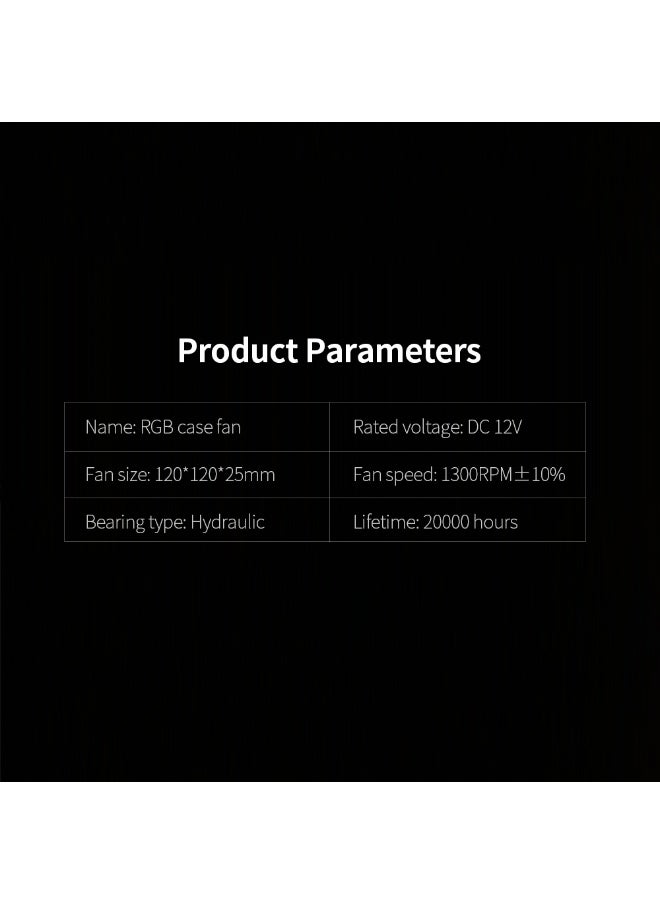 ماركة غير محددة مبرد كمبيوتر 12 سم مروحة تبريد هادئة مع أضواء RGB غير قابلة للتعديل بألوان متعددة  - Image 4
