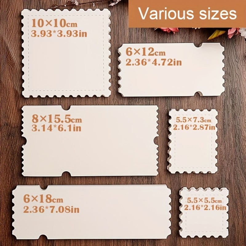 25 Sheets Hand Painted Stamp Shaped Watercolor Paper 3.94 3.94 Inch for Scrapbooking - Image 3