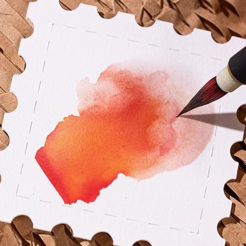 25 Sheets Hand Painted Stamp Shaped Watercolor Paper 3.94 3.94 Inch for Scrapbooking - Image 5
