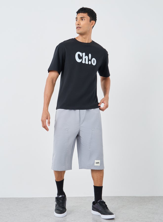 Styli Slogan Print Crew Neck Oversized T-Shirt - Image 2