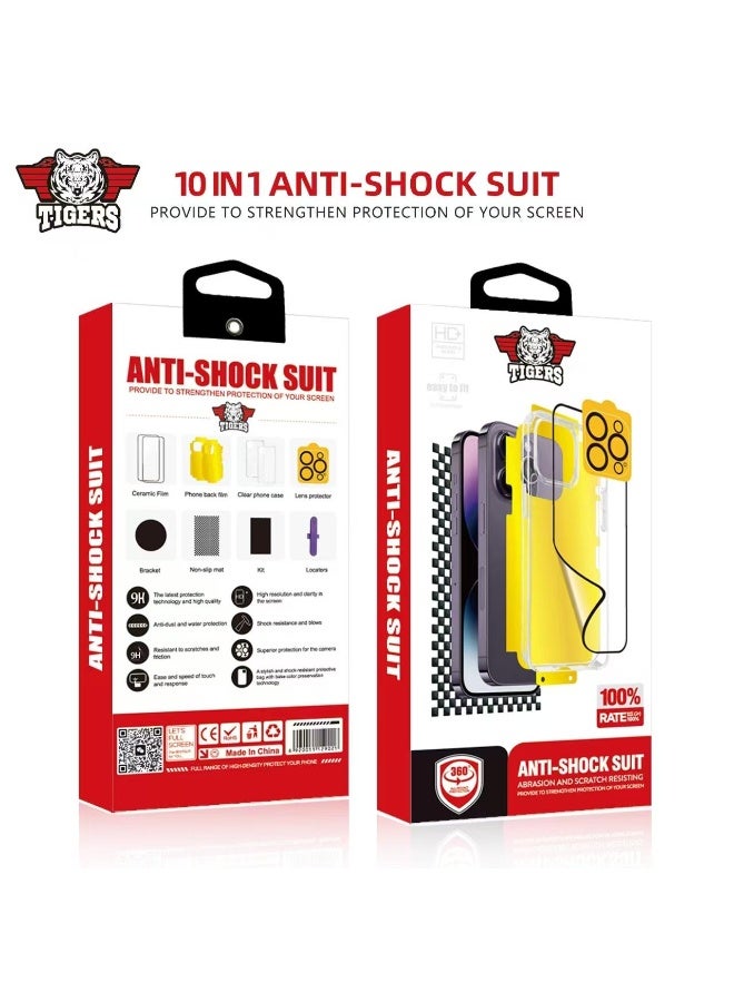تايجرز بكج الحماية تايجرز المتكاملة 10 في 1 لحماية الجوال بالكامل لهاتف أبل ايفون 15 عادي - Image 1