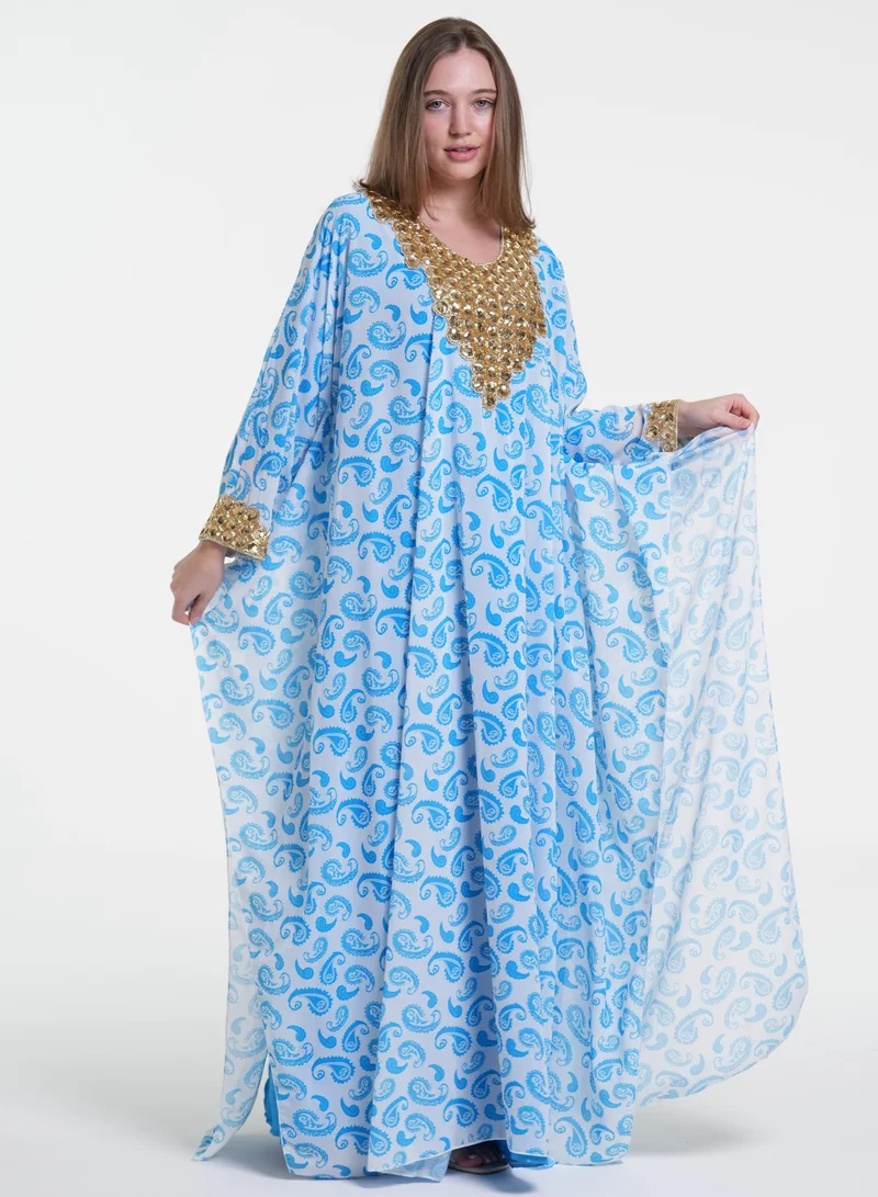 AL BENT AL SHARQIEH embroidred jalabiya kaftan dress