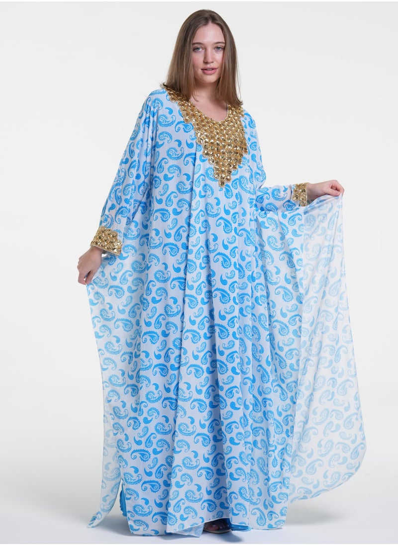 AL BENT AL SHARQIEH women kaftan , arabian dress , jalabiya  - Image 1