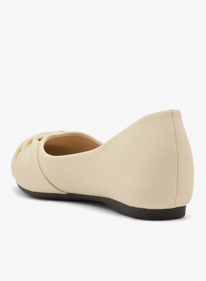 ELLA Twisted Bow Detail Pointed Toe Ballet Flats - Image 3