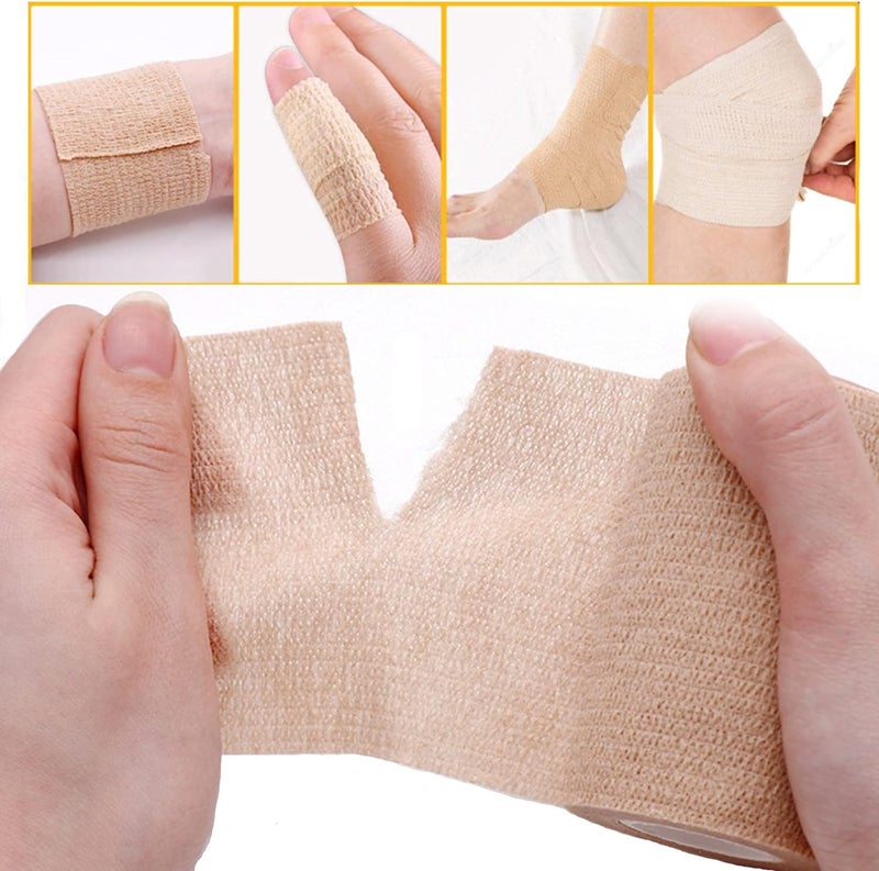 HerMia Cohesive Medical Tape Self Adhesive Bandages Variety Pack Breathable Waterproof Elastic Athletic NonWoven Bandage 8 Rolls Sports Wrap Tape for Wrist and Ankle - Image 3