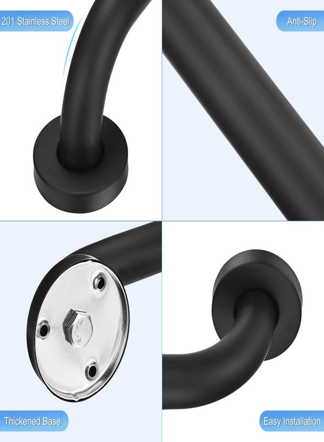 M METERXITY 1-Pack 16 Inch Anti Slip Grab Bars for Bathtubs and Showers, Stainless Steel Safety Shower Handle for Toilet/Seniors/Elderly Assist Bath Handle, Grab Bar for Bathroom [Black] - Image 2