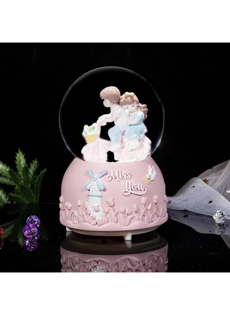 Hediyesahibi Mis You Medium Size Lighted Musical Snow Globe  - Image 2